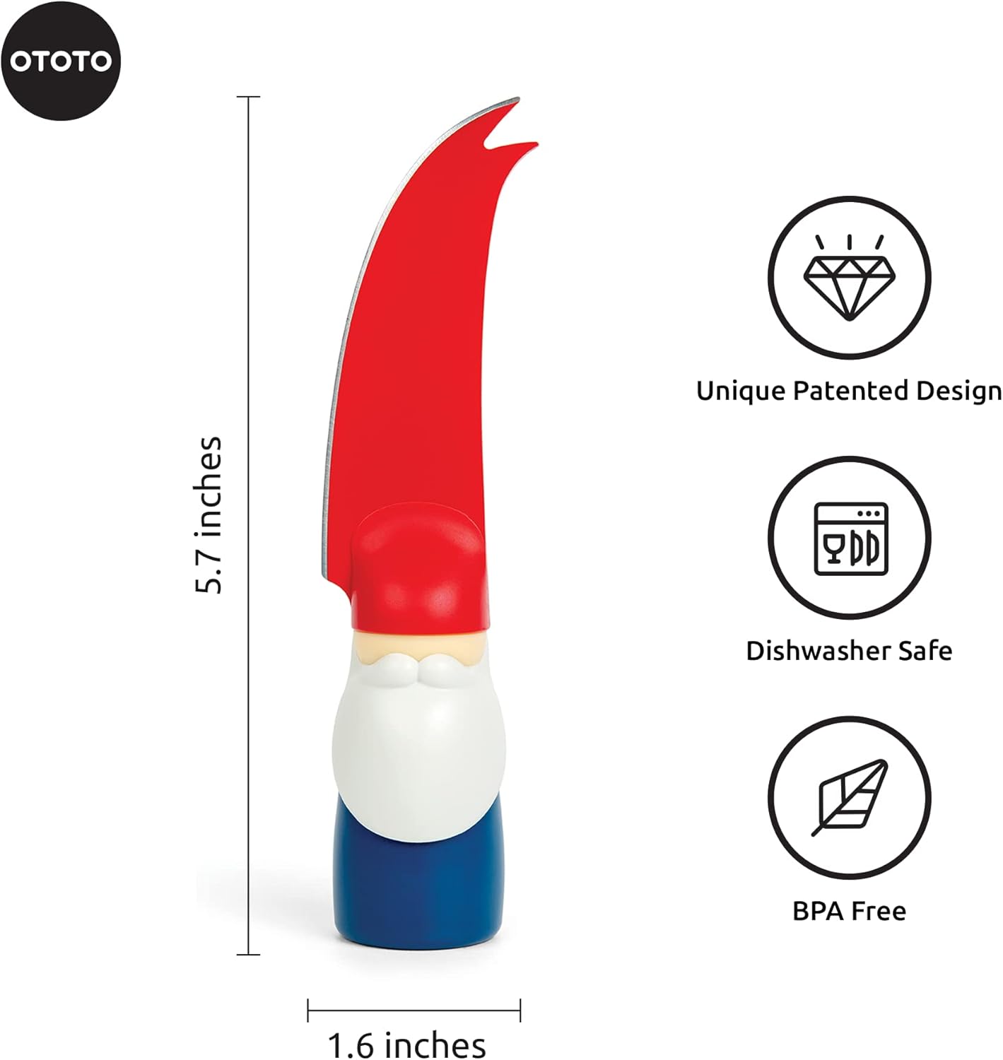 OTOTO Bert Cheese Knife, Gnome