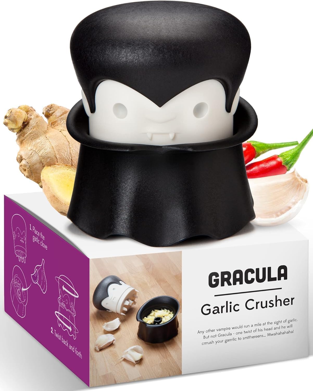 OTOTO Gracula Garlic Crusher, Garlic Peeler,