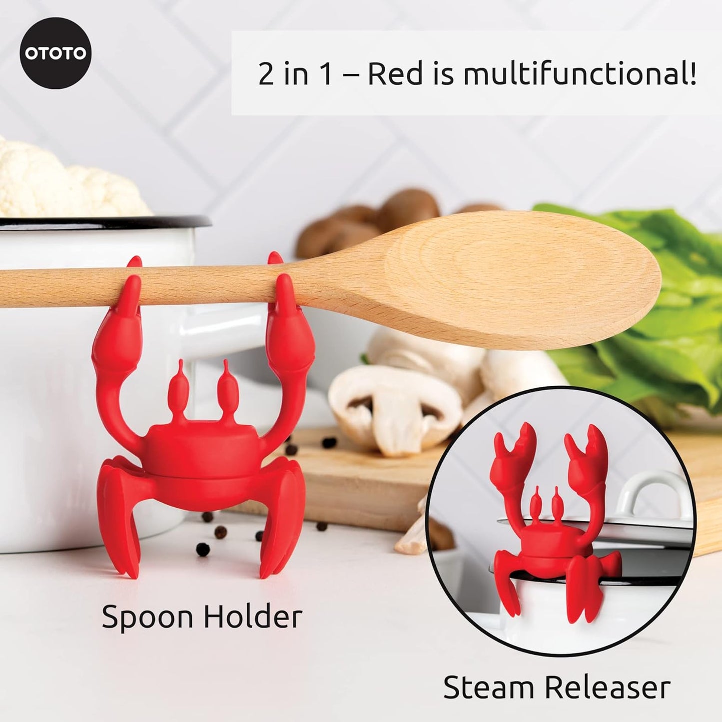 OTOTO Red the Crab Silicone Utensil Rest