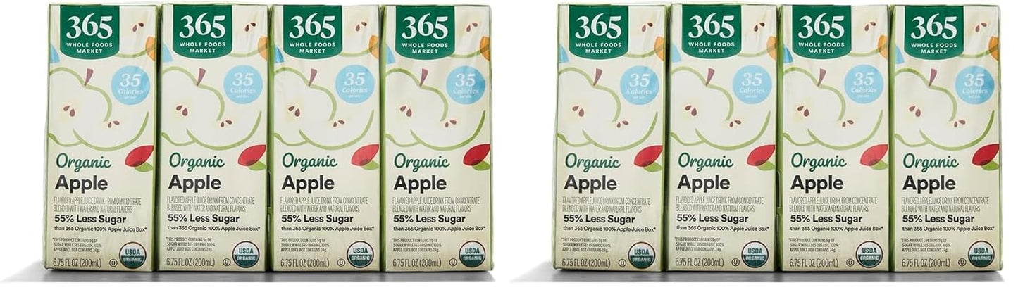 Box Juice Reduced Sugar Apple Organic, 6.75 Fl Oz, 16 Pack