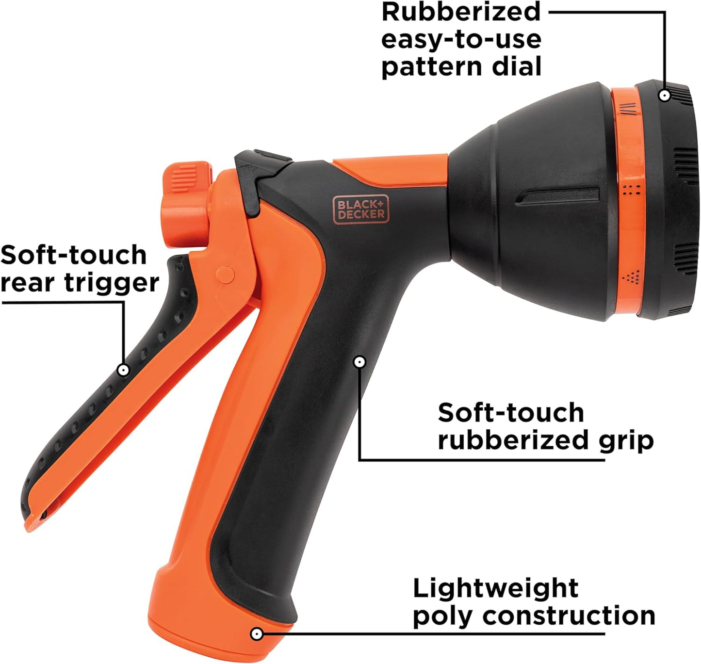 8-Pattern Rear Trigger Garden Hose Nozzle
