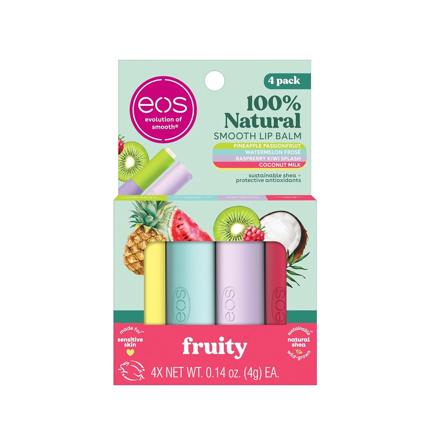eos 100% Natural Lip Balms- Coconut Milk, Pineapple Passionfruit