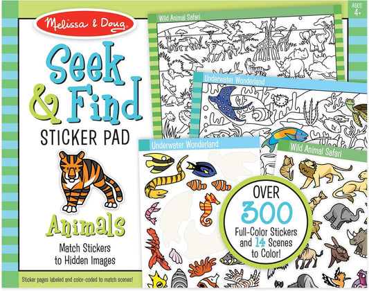 Find Sticker Pad, Animals (400+ Stickers, 14 Scenes to Color)