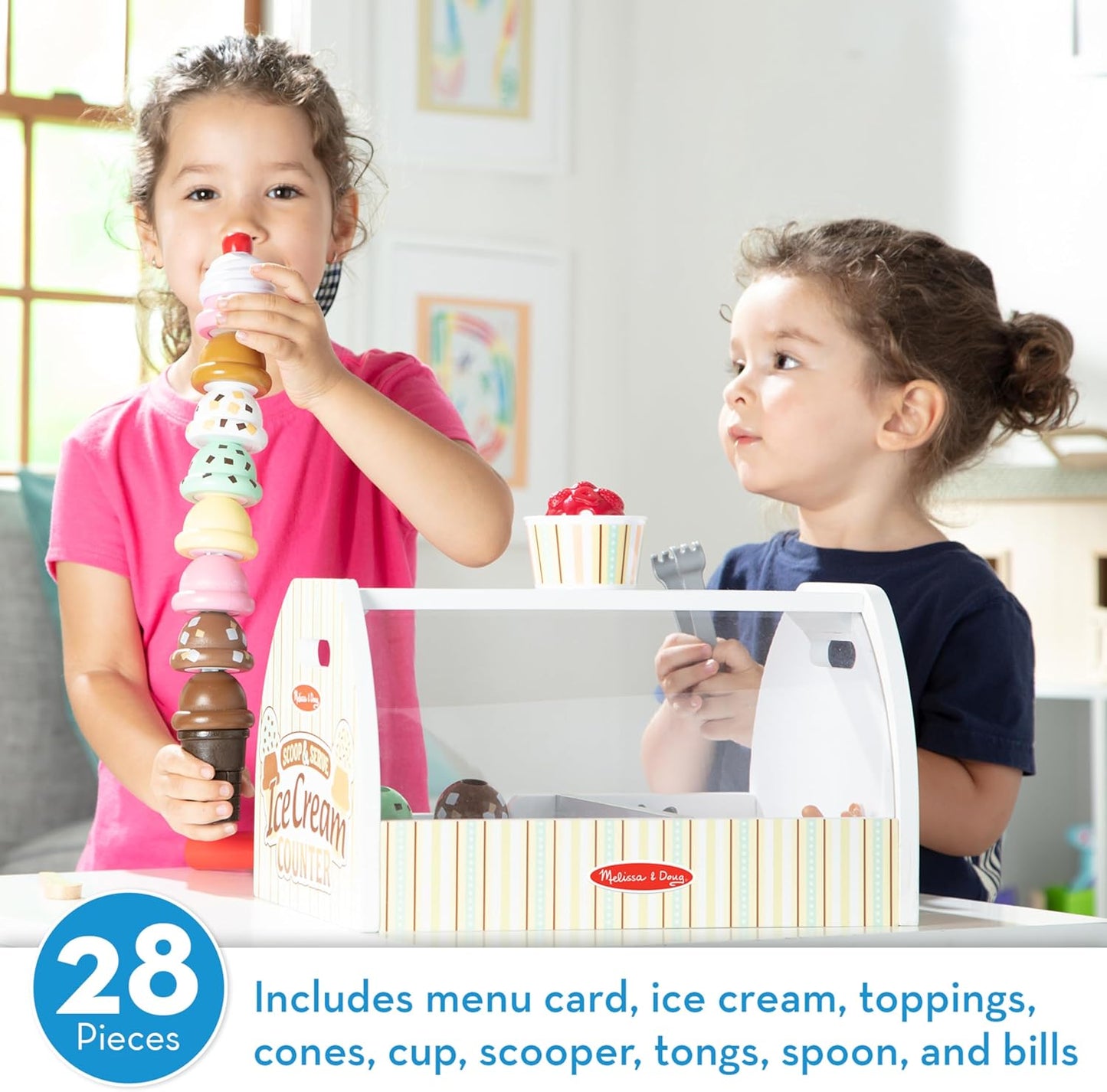 Melissa & Doug Wooden Scoop & Serve Ice Cream Counter