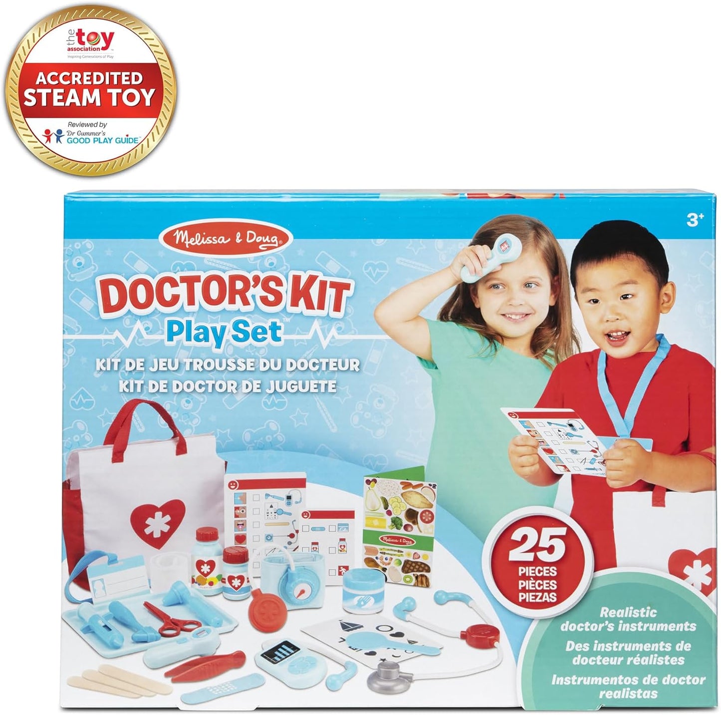 Get Well Doctor Kit, 25-Piece Toddler Doctor Play Set