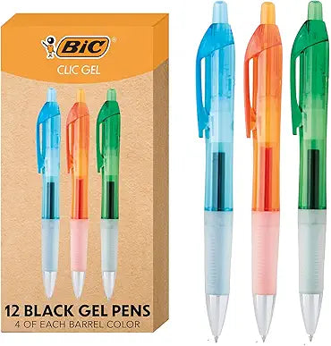 Intensity Clic Black Gel Pens, Medium Point (0.7mm)