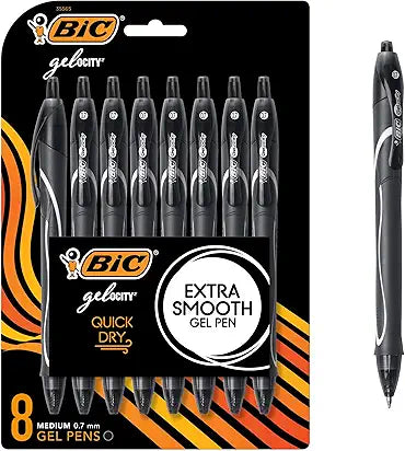 Glide Black Retractable Ballpoint Pens,
