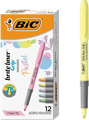 BIC Intensity Clic Black Gel Pens, Medium Point