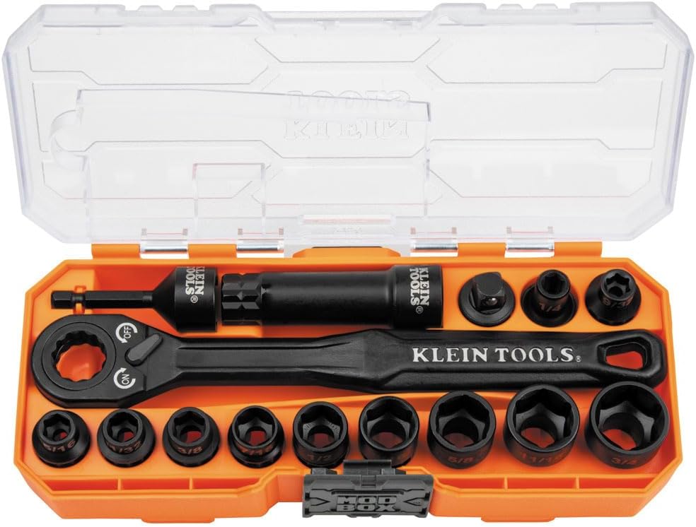 Klein Tools 65400 KNECT 15-Piece Pass Through Socket Set