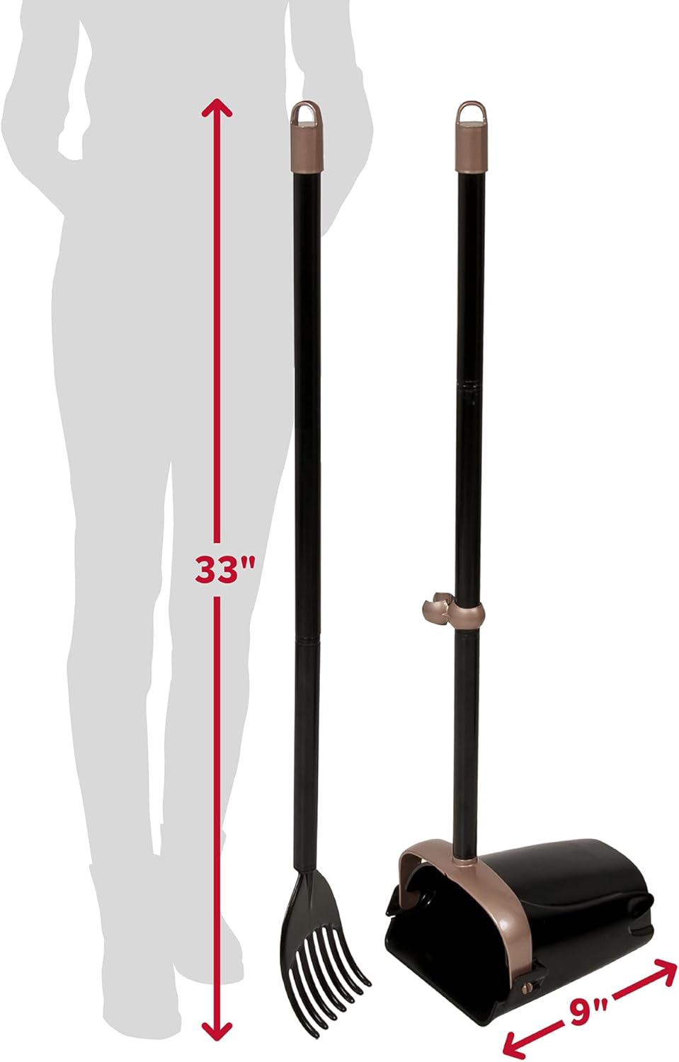 Dog Pooper Scooper Swivel Bin & Rake