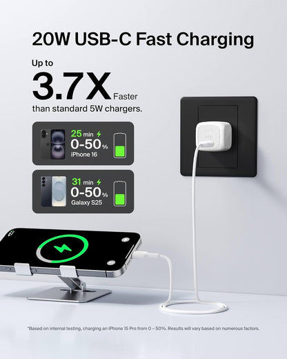 Belkin USB C Charger Block 20W, Fast Charging