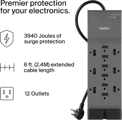 Belkin 12-Outlet Surge Protector Power Strip w/ 12 AC