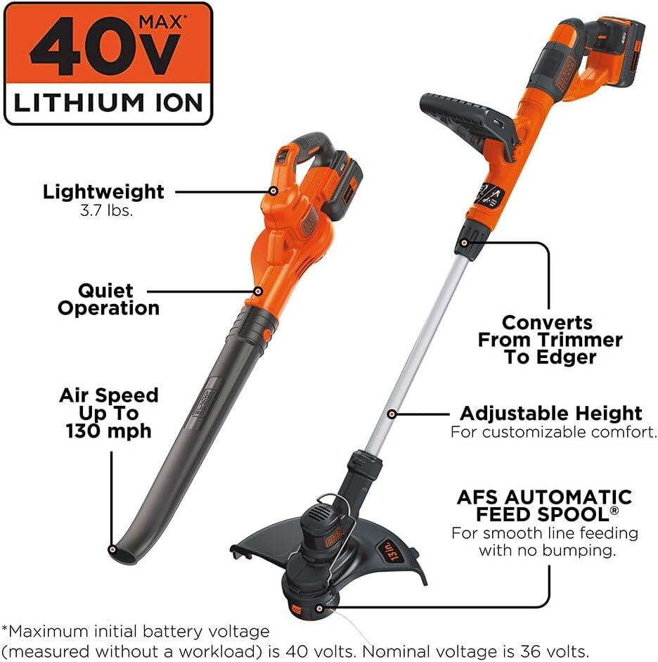 40V Max Cordless Leaf Blower and Weed Eater Combo