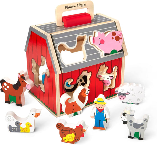 Melissa & Doug Take-Along Wooden Toy Barn