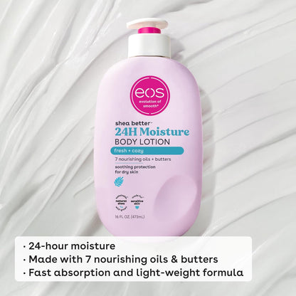 eos Shea Better Body Lotion, Fresh & Cozy, 24-Hour Moisture Skin Care