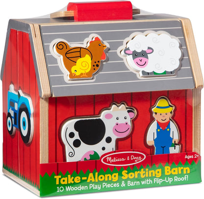 Melissa & Doug Take-Along Wooden Toy Barn