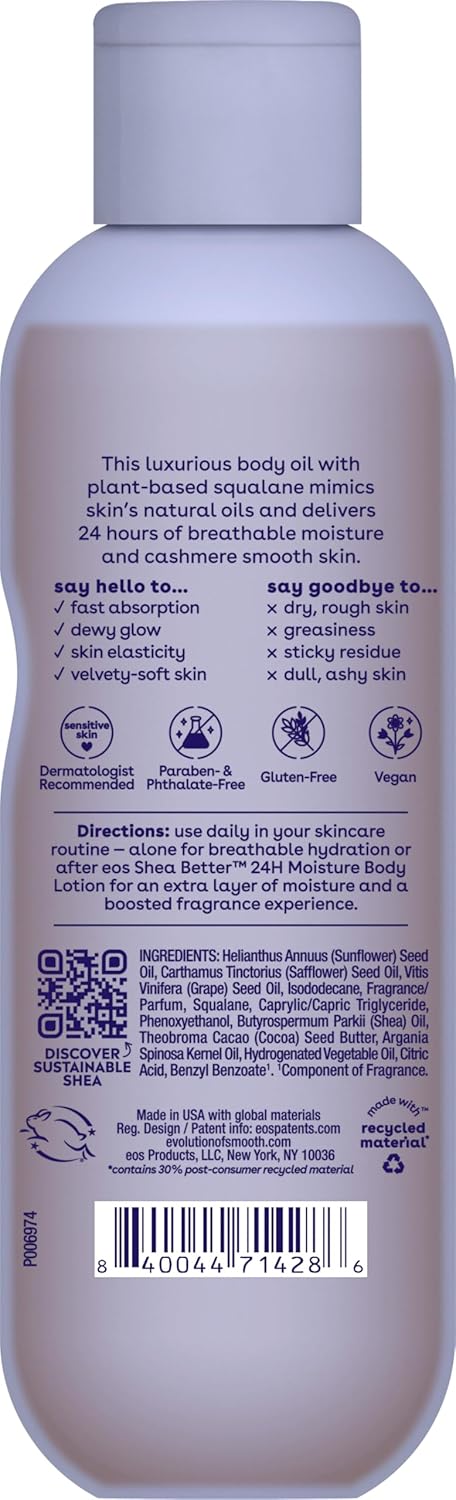 eos Cashmere Shave Oil, Vanilla Cashmere, Soothing Moisturizing