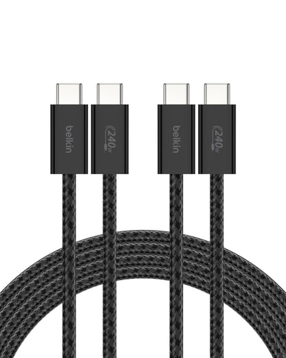 Belkin USB C to USB C Cable 2-Pack, 6.6ft, 240W