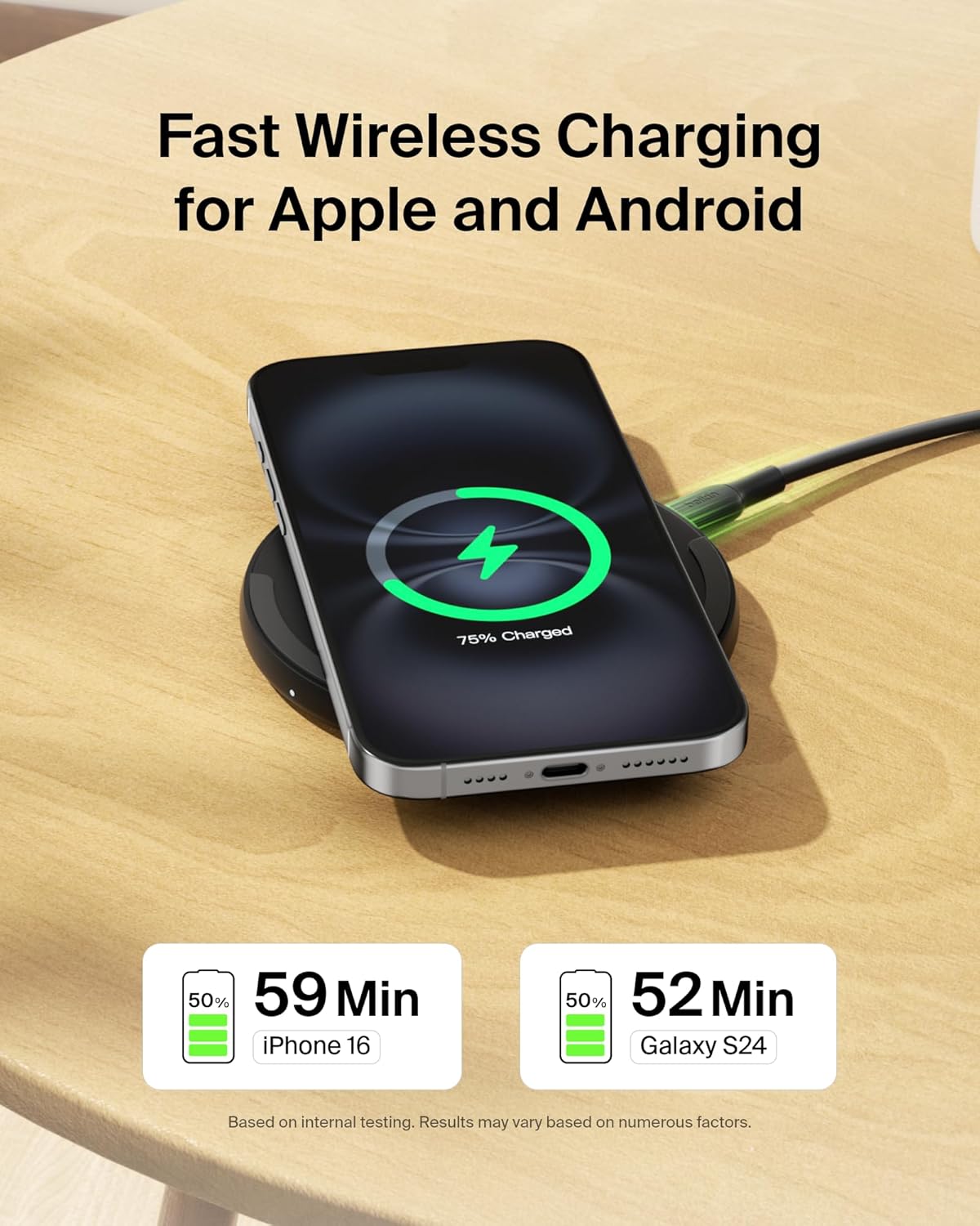 Belkin Wireless Charging Pad 15W - Qi Charger,