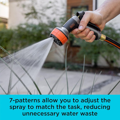 Dial 7 Pattern Rear Trigger Garden Hose Nozzle