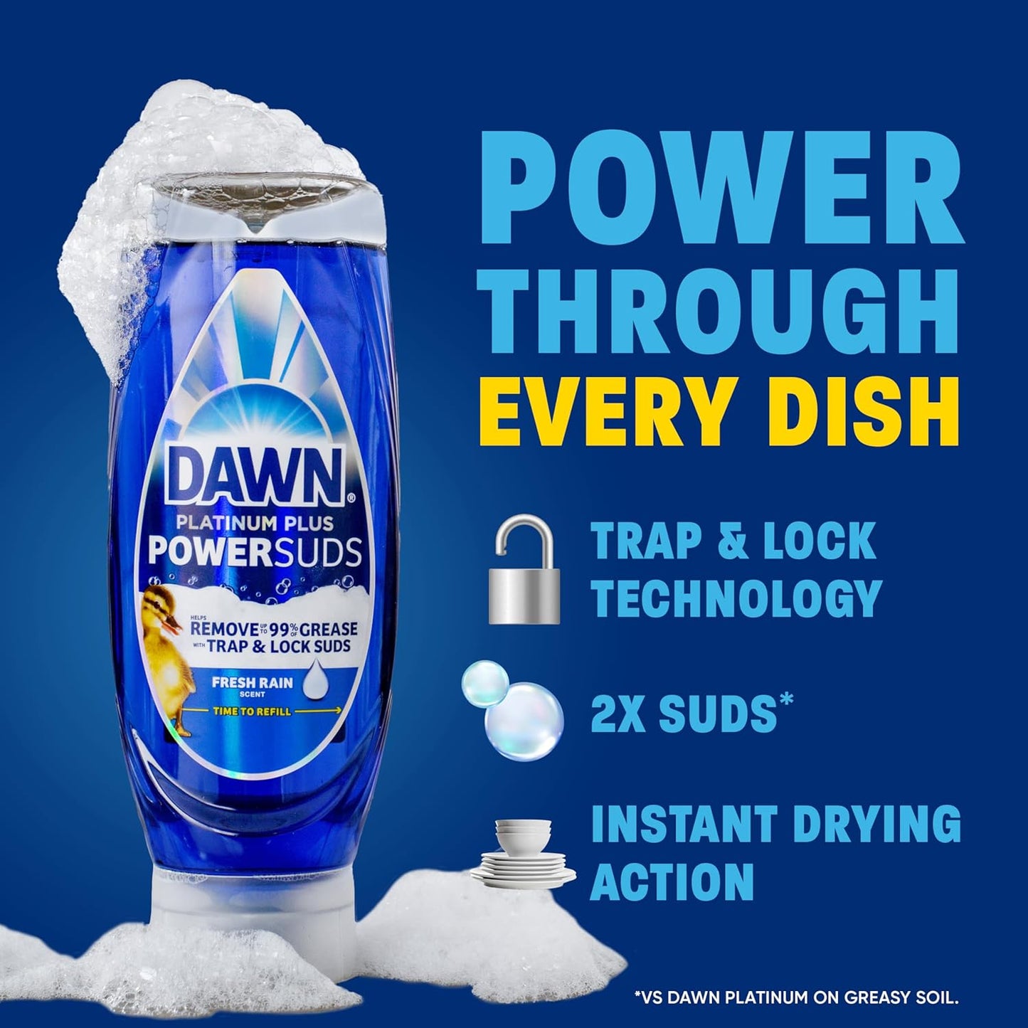 Dawn Platinum Plus PowerSuds Liquid Dish Soap