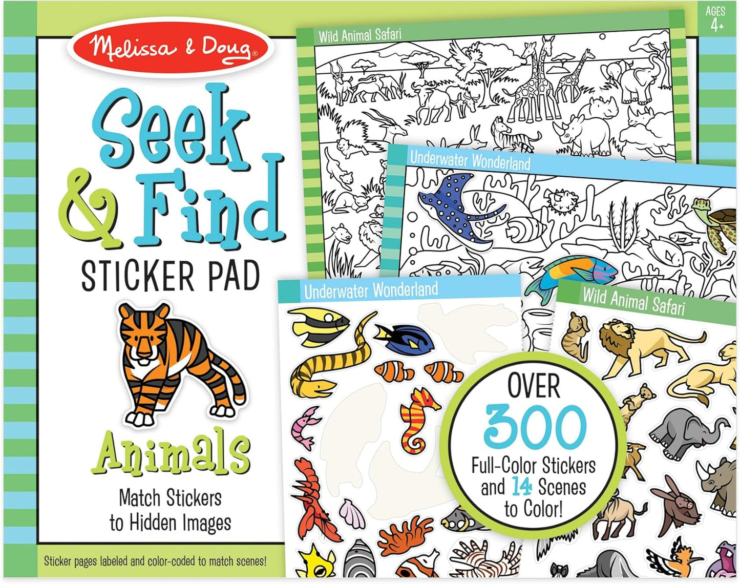 Find Sticker Pad, Animals (400+ Stickers, 14 Scenes to Color)