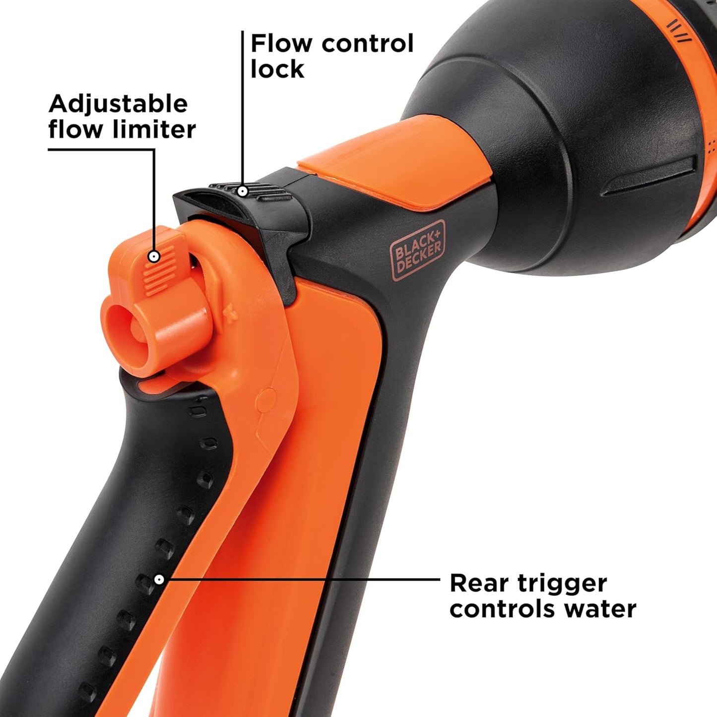 8-Pattern Rear Trigger Garden Hose Nozzle